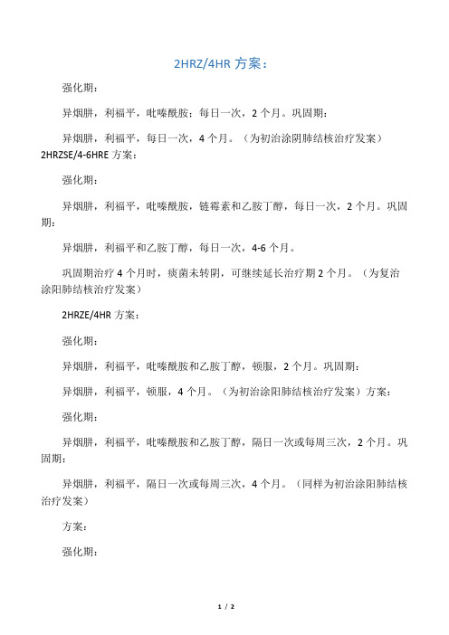 结核病治疗方案