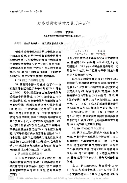 糖皮质激素受体及其反应元件-ggtaca-tgttct-中文