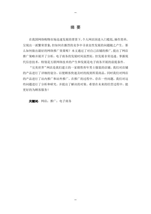 电子商务创新实践报告论文