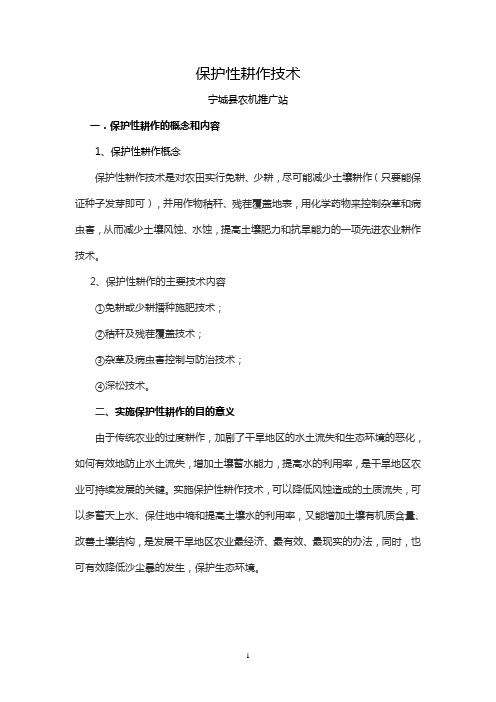保护性耕作知识讲座