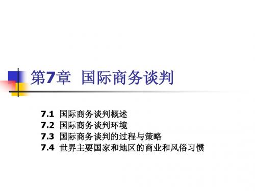 第7章  国际商务谈判