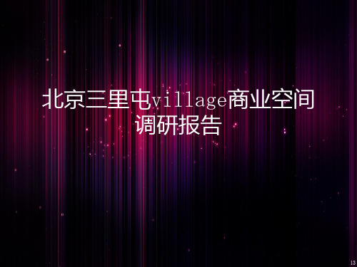 三里屯village调研报告