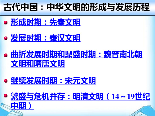 中华文明的形成与发展历程