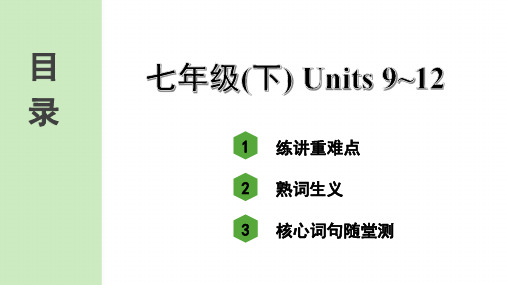最新人教版中考英语知识点复习——七年级(下)  units 9~12