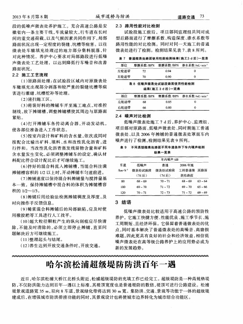 哈尔滨松浦超级堤防防洪百年一遇