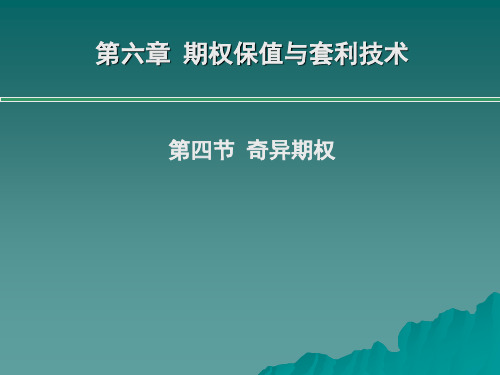 6.4 奇异期权汇总