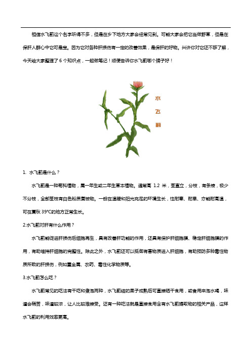 水飞蓟哪个牌子好,关于水飞蓟的六问六答