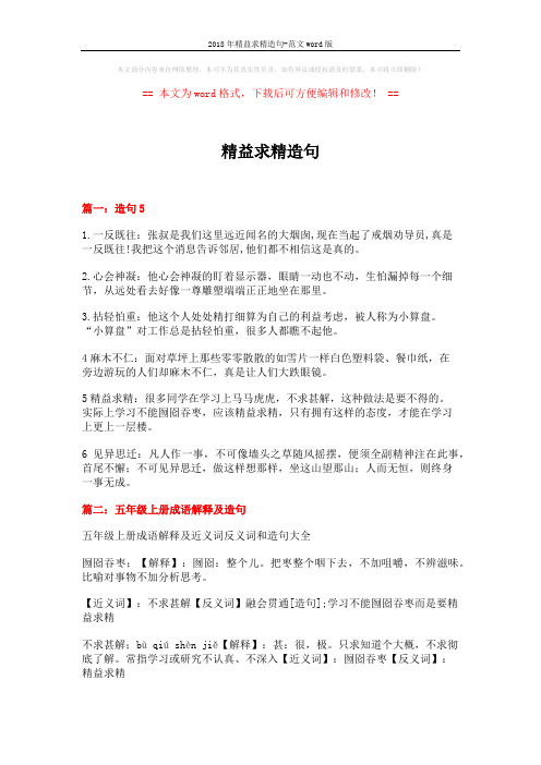 2018年精益求精造句-范文word版 (11页)