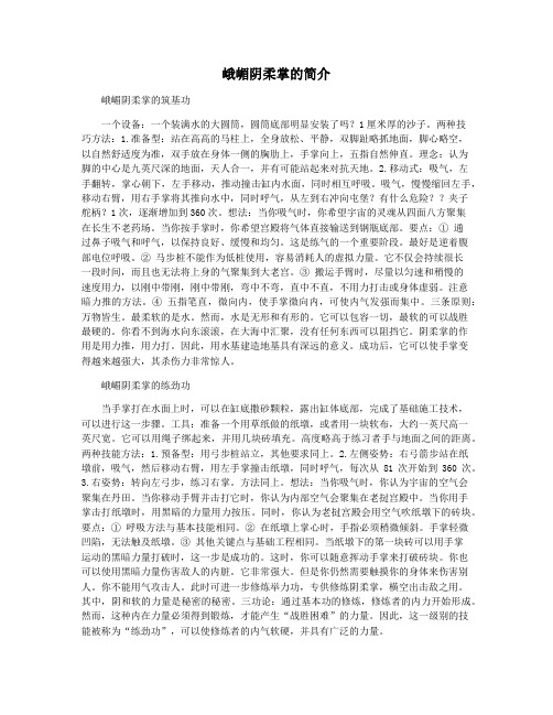 峨嵋阴柔掌的简介