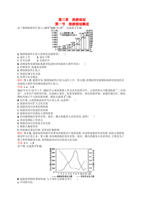 高中地理 3.1 旅游规划概述同步练习(含解析)湘教版选修3