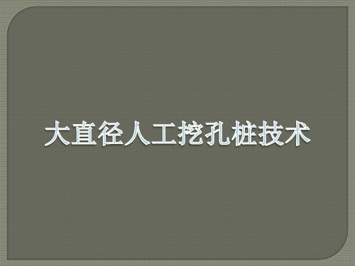 大直径人工挖孔桩技术交流