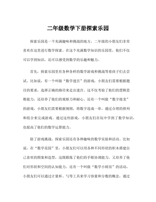 二年级数学下册探索乐园