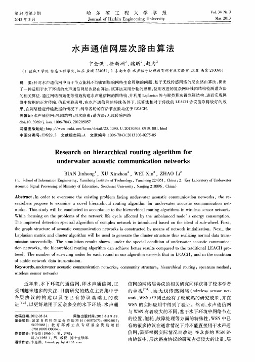 水声通信网层次路由算法