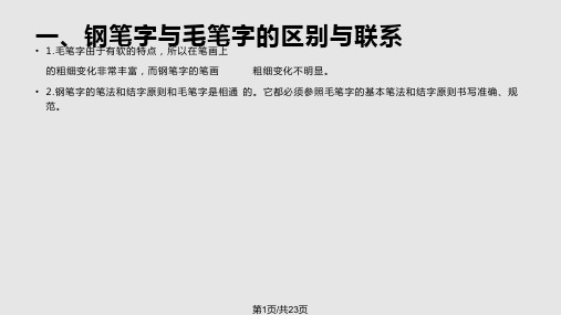 怎样写好钢笔字课件PPT教学