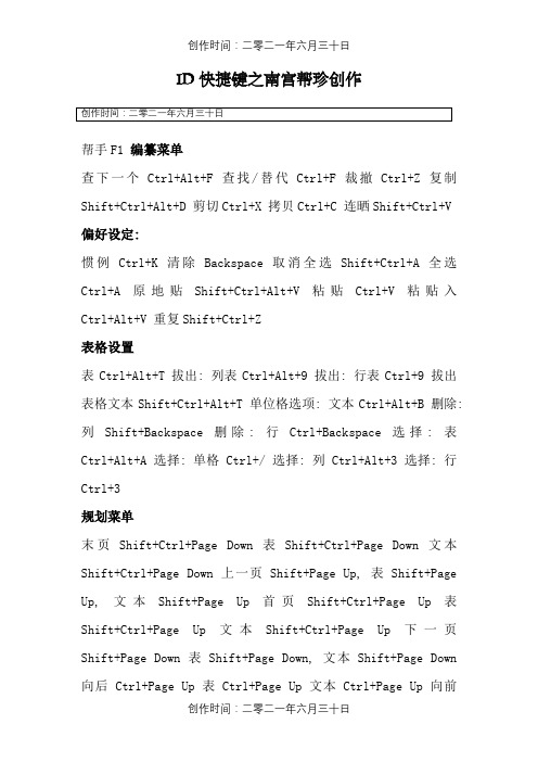 id快捷键大全