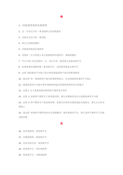 数学中重要的146条定理