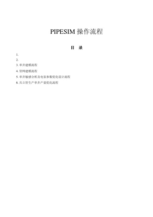PIPESIM应用操作流程示例