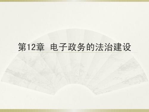 第12章 电子政务的法治建设