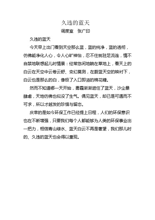张广印——久违的蓝天