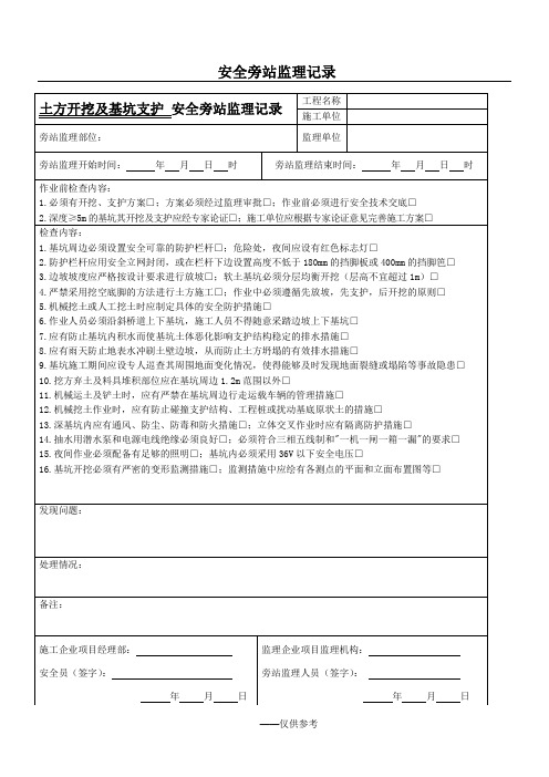 安全旁站记录