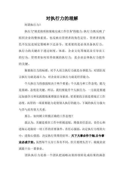 对执行力的理解