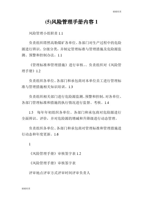 风险管理手册内容.doc
