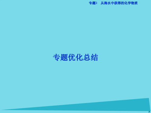 优化方案2017高中化学 专题2 从海水中获得的化学物质专题优化总结苏教版必修1