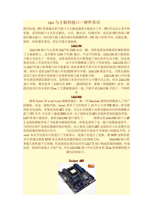 cpu与主板的接口-硬件常识 文档