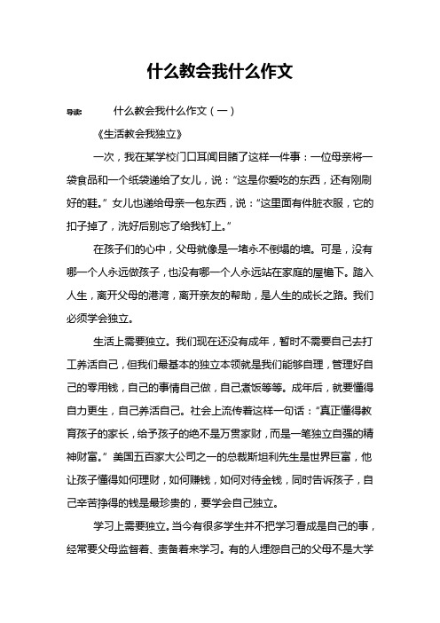 什么教会我什么作文