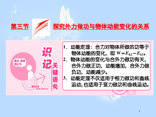 高中物理 第四章 机械能和能源 第三节 第1课时 实验：探究外力做功与物体动能变化的关系课件