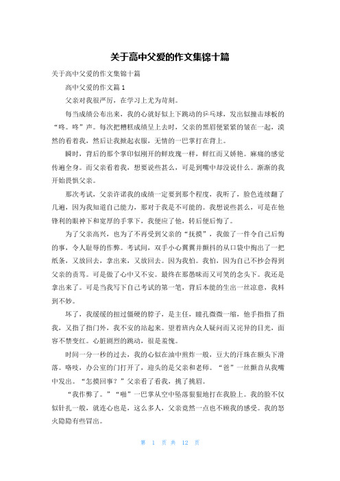 关于高中父爱的作文集锦十篇