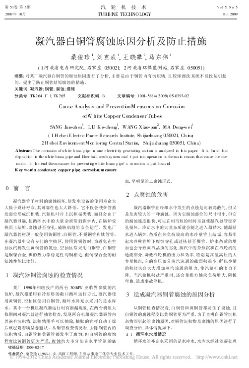 凝汽器白铜管腐蚀原因分析及防止措施_桑俊珍