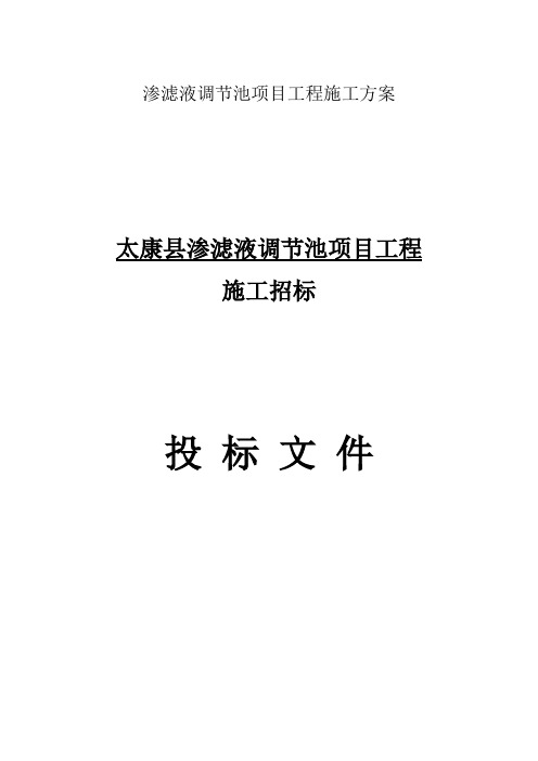 渗滤液调节池项目工程施工方案
