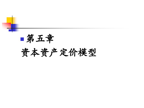 第五章_资本资产定价模型