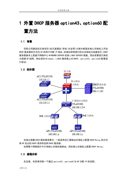 外置DHCP服务器option43_option60配置方法