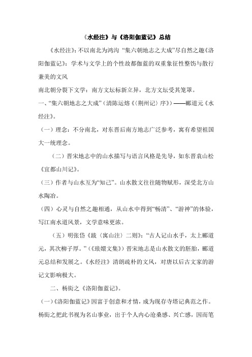 《水经注》与《洛阳伽蓝记》总结