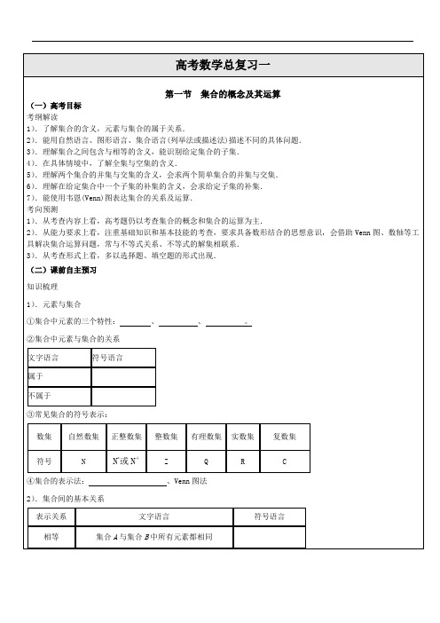 高考数学总复习 一