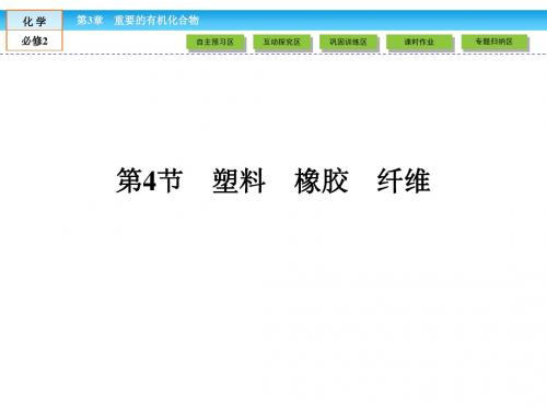 (鲁科版)高中化学必修二：3.4塑料、橡胶、纤维课件