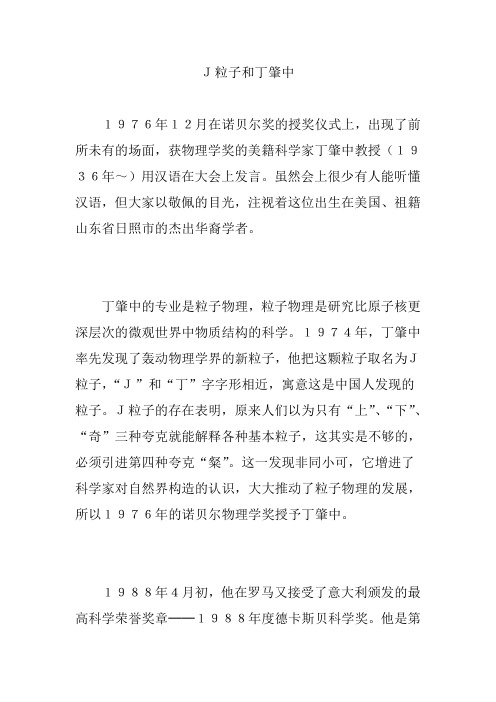 J粒子和丁肇中