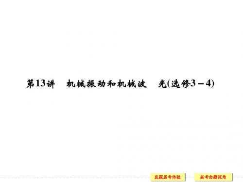 2014届高考物理二轮复习(江苏专用)简易通专题精讲：第13讲 机械振动和机械波 光(选修3-4)