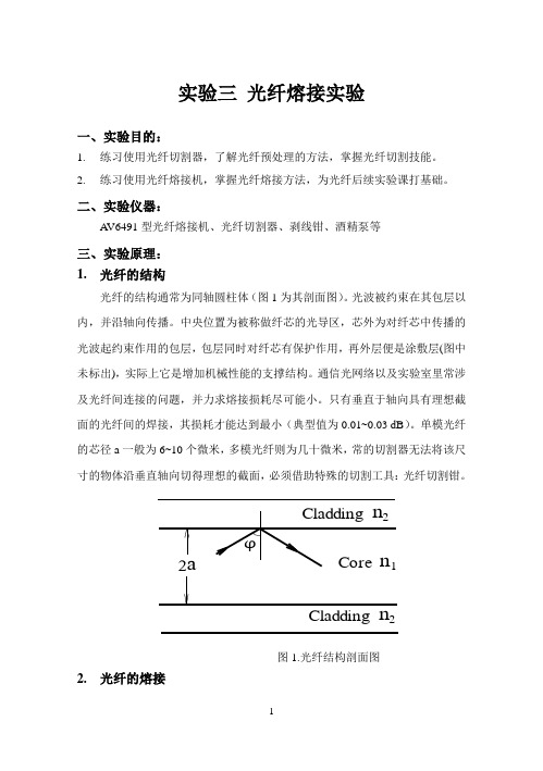 实验三、光纤熔接实验