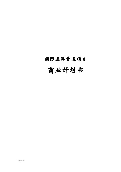 国际远洋货运项目商业计划书