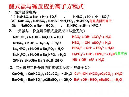 酸式盐与碱反应的离子方程式书写5