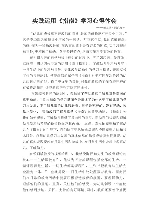 运用实践《指南》心得体会
