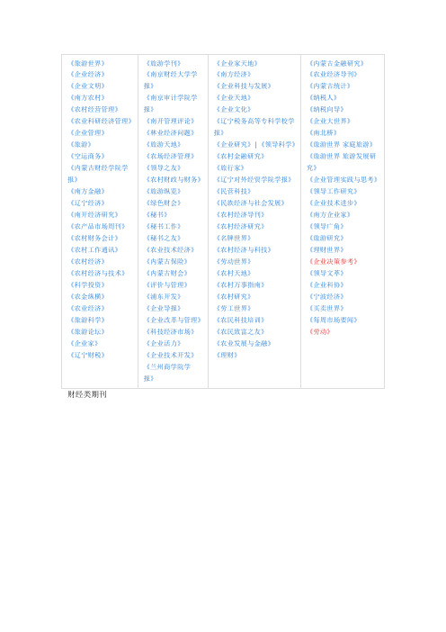 经济类非C期刊