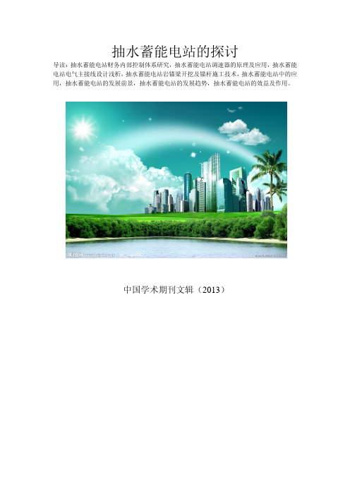 抽水蓄能电站接地装置安装的质量控制