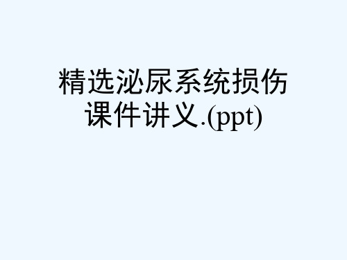 精选泌尿系统损伤课件讲义.(ppt)