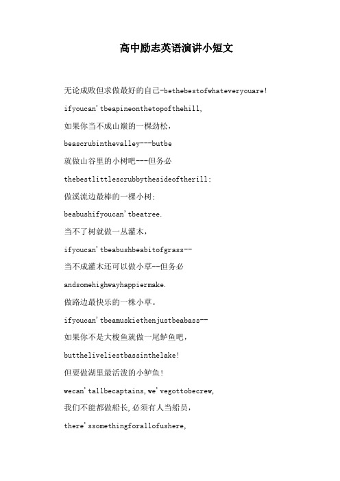 高中励志英语演讲小短文