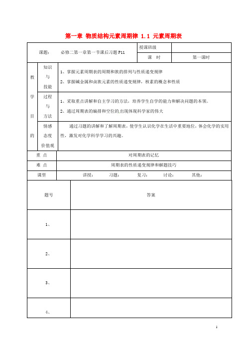 广东省肇庆市高中化学 第一章 物质结构元素周期律 1.1