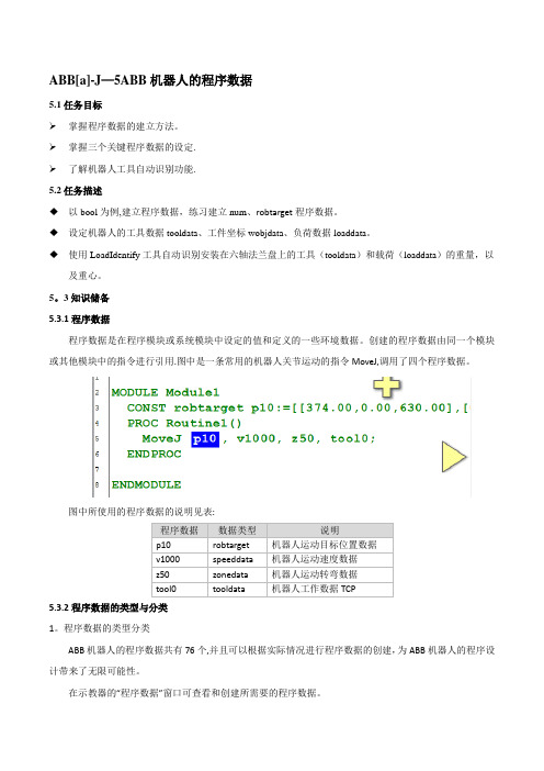 ABB机器人的程序数据【范本模板】